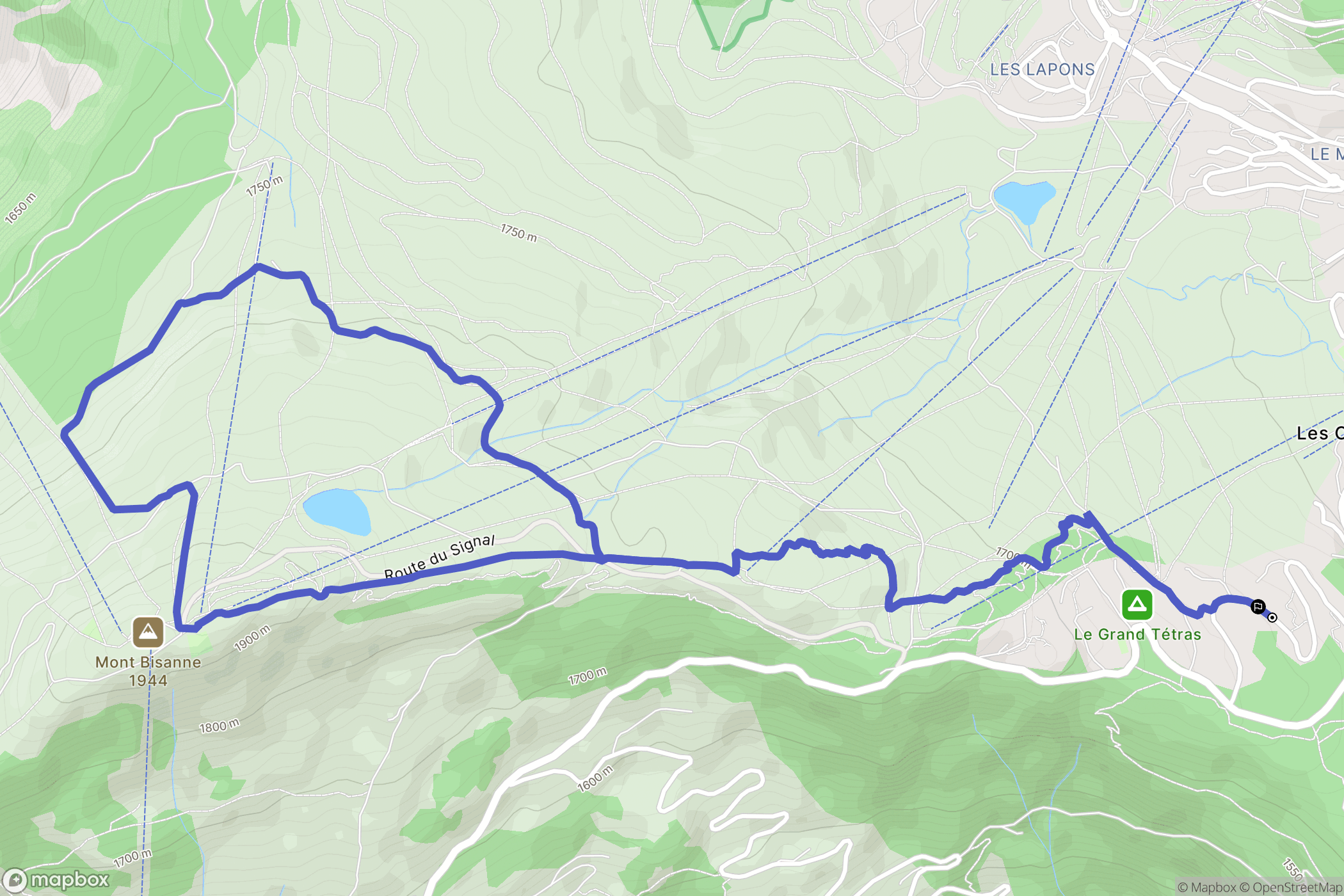 Villard-sur-Doron : carte du parcours de randonnée - France