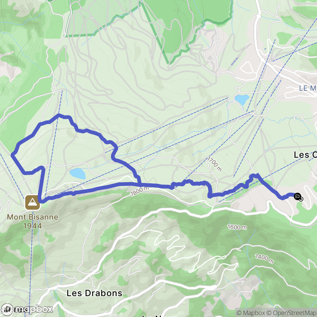 Villard-sur-Doron : carte du parcours de randonnée - France
