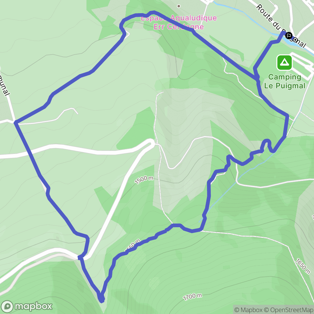 Err : carte du parcours de randonnée - France