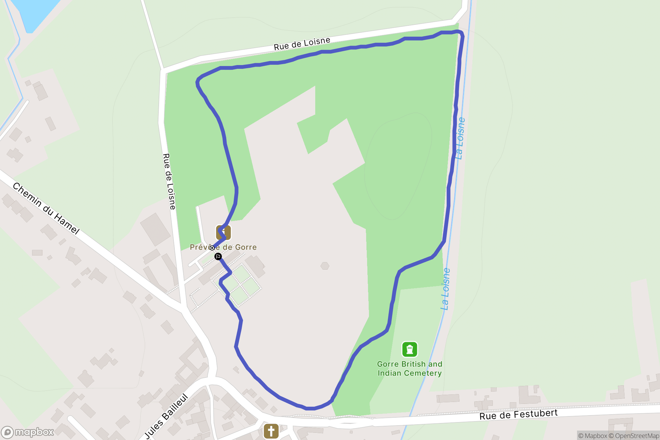Beuvry : carte du parcours de randonnée - France