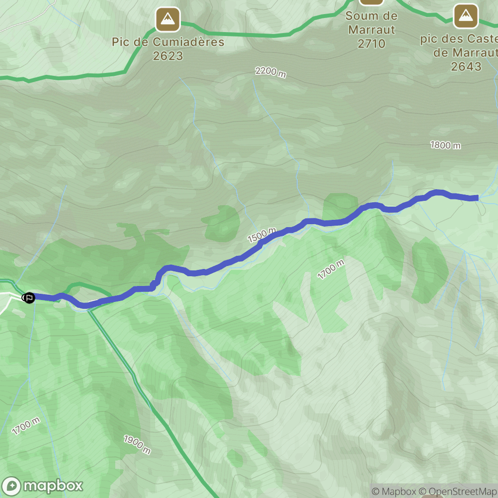 Gavarnie-Gèdre : carte du parcours de randonnée - France