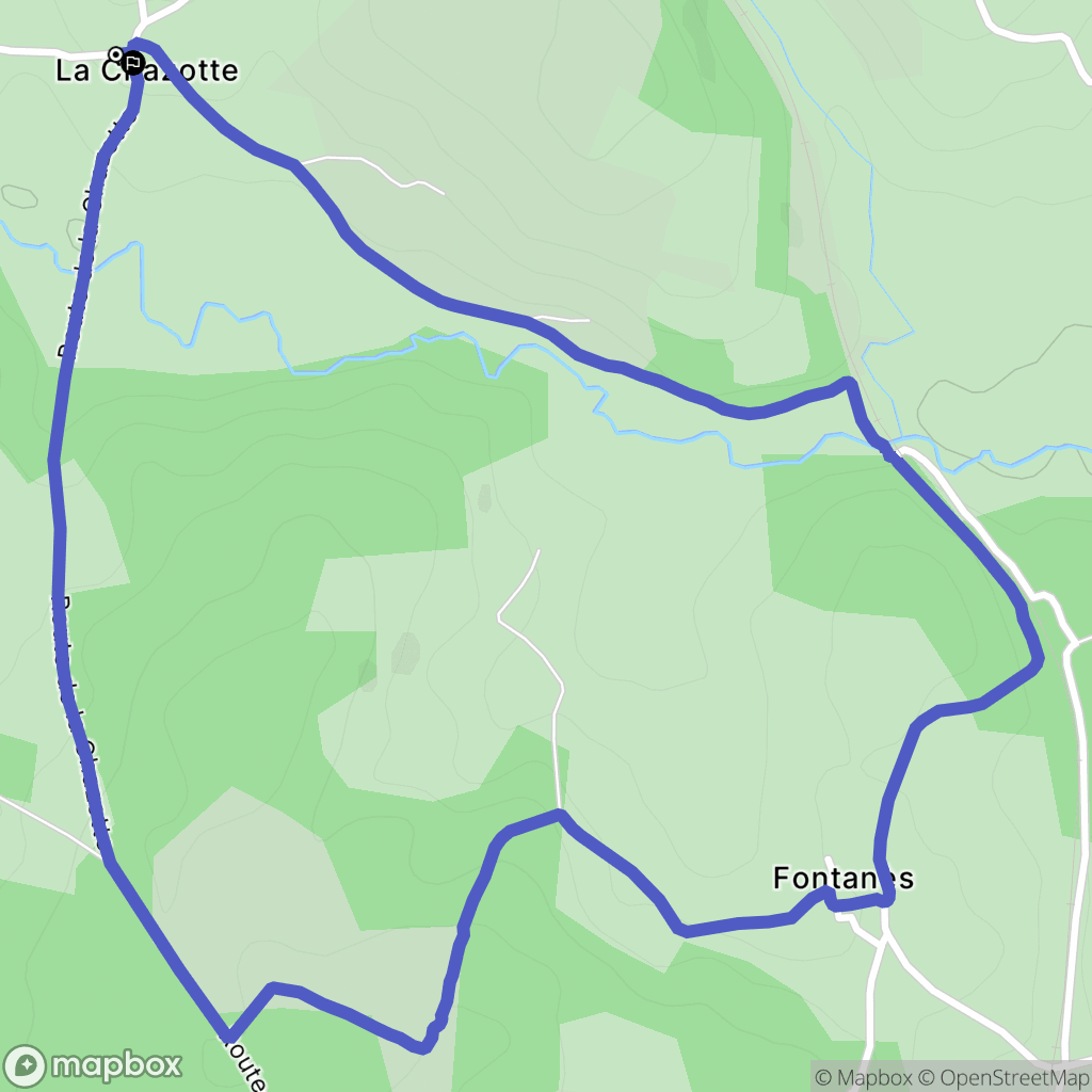 Peyre en Aubrac : carte du parcours de randonnée - France