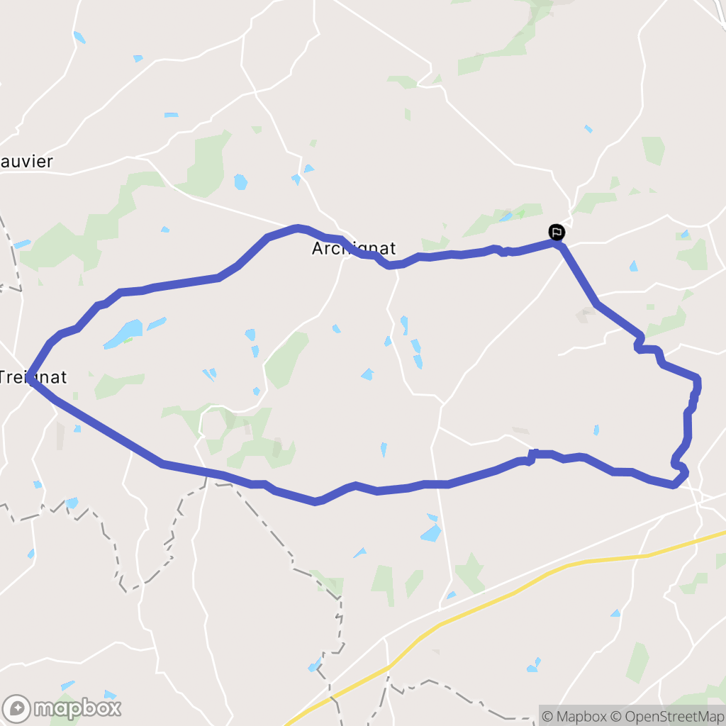 Huriel : carte du parcours de randonnée - France