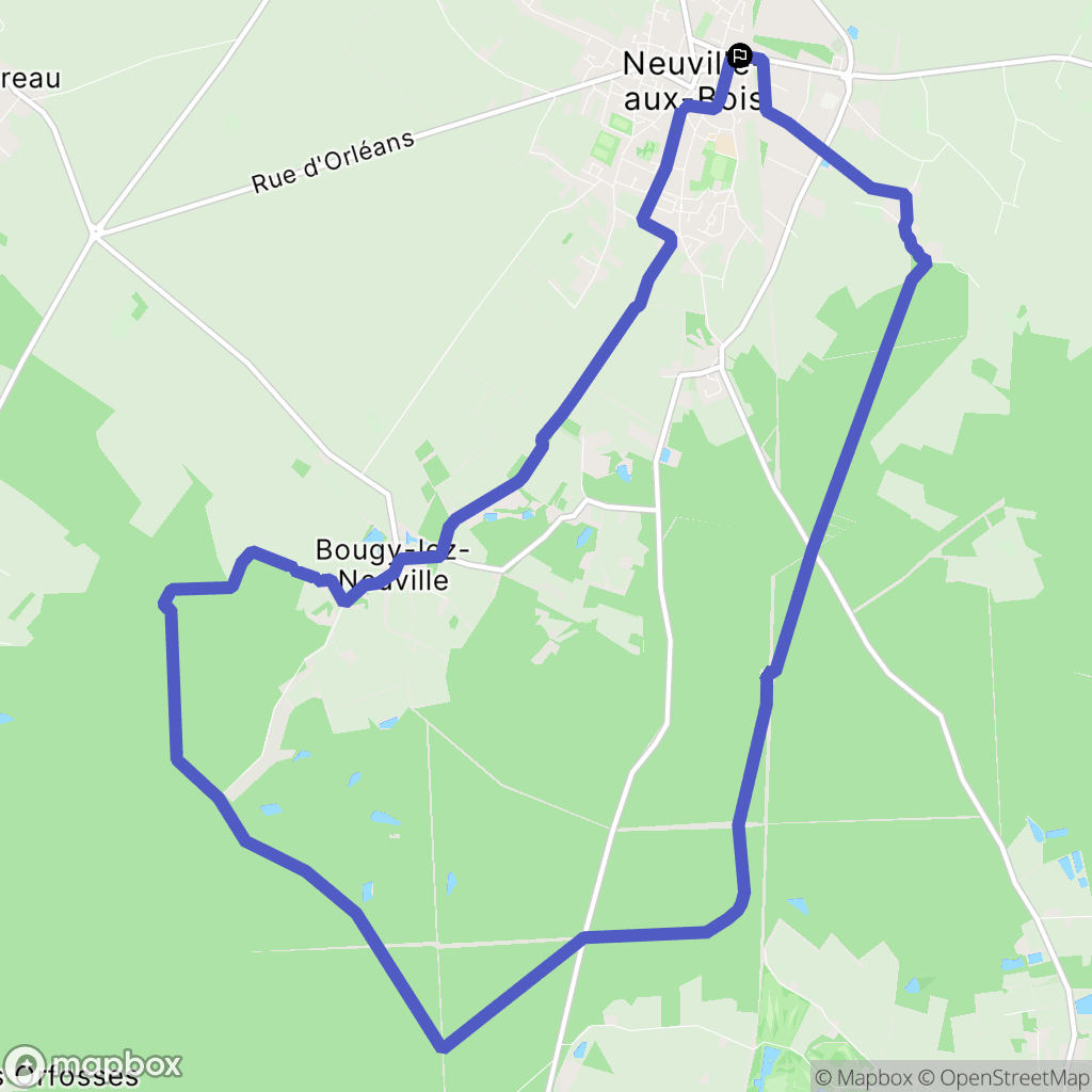 Neuville-aux-Bois : carte du parcours de randonnée - France