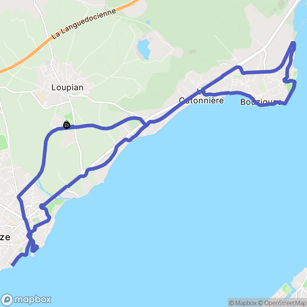 Loupian : carte du parcours de randonnée - France