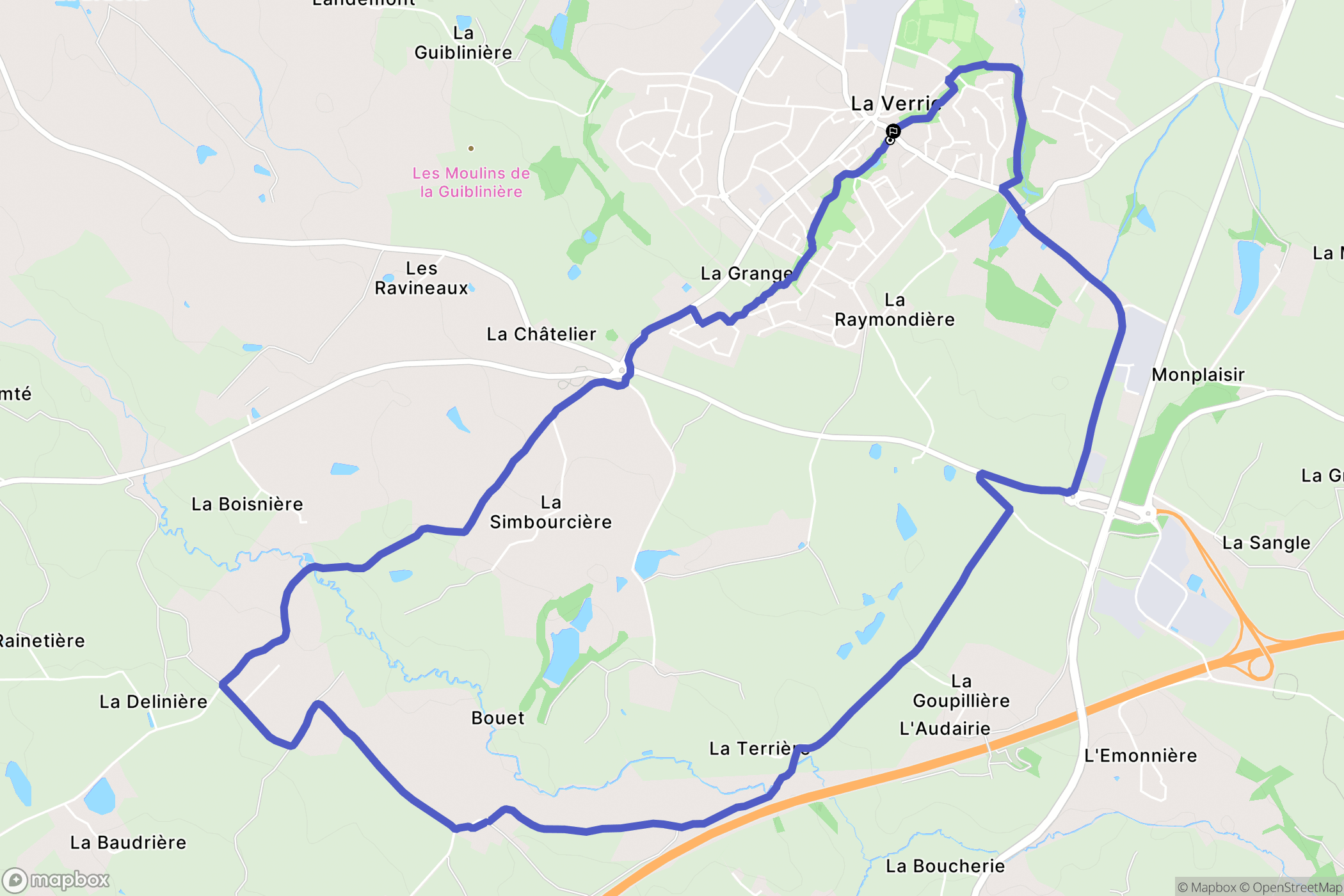 Chanverrie : carte du parcours de randonnée - France