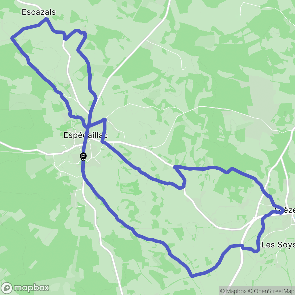Espédaillac : carte du parcours de randonnée - France