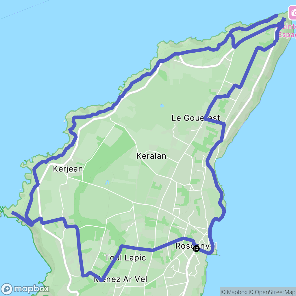 Roscanvel : carte du parcours de randonnée - France