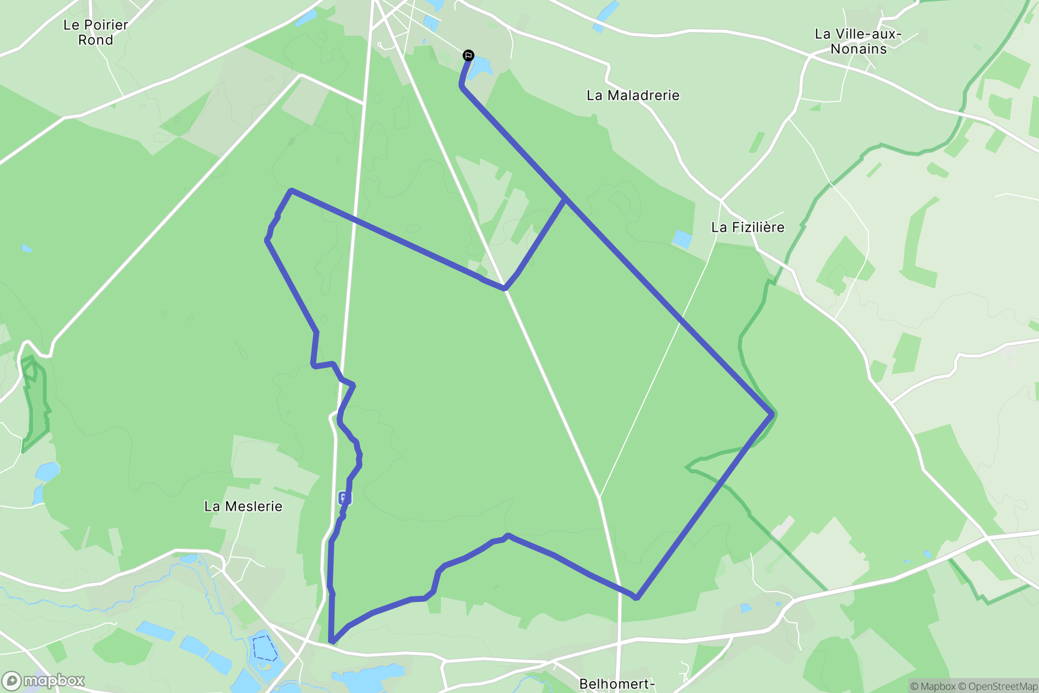 Senonches. : carte du parcours de randonnée - France
