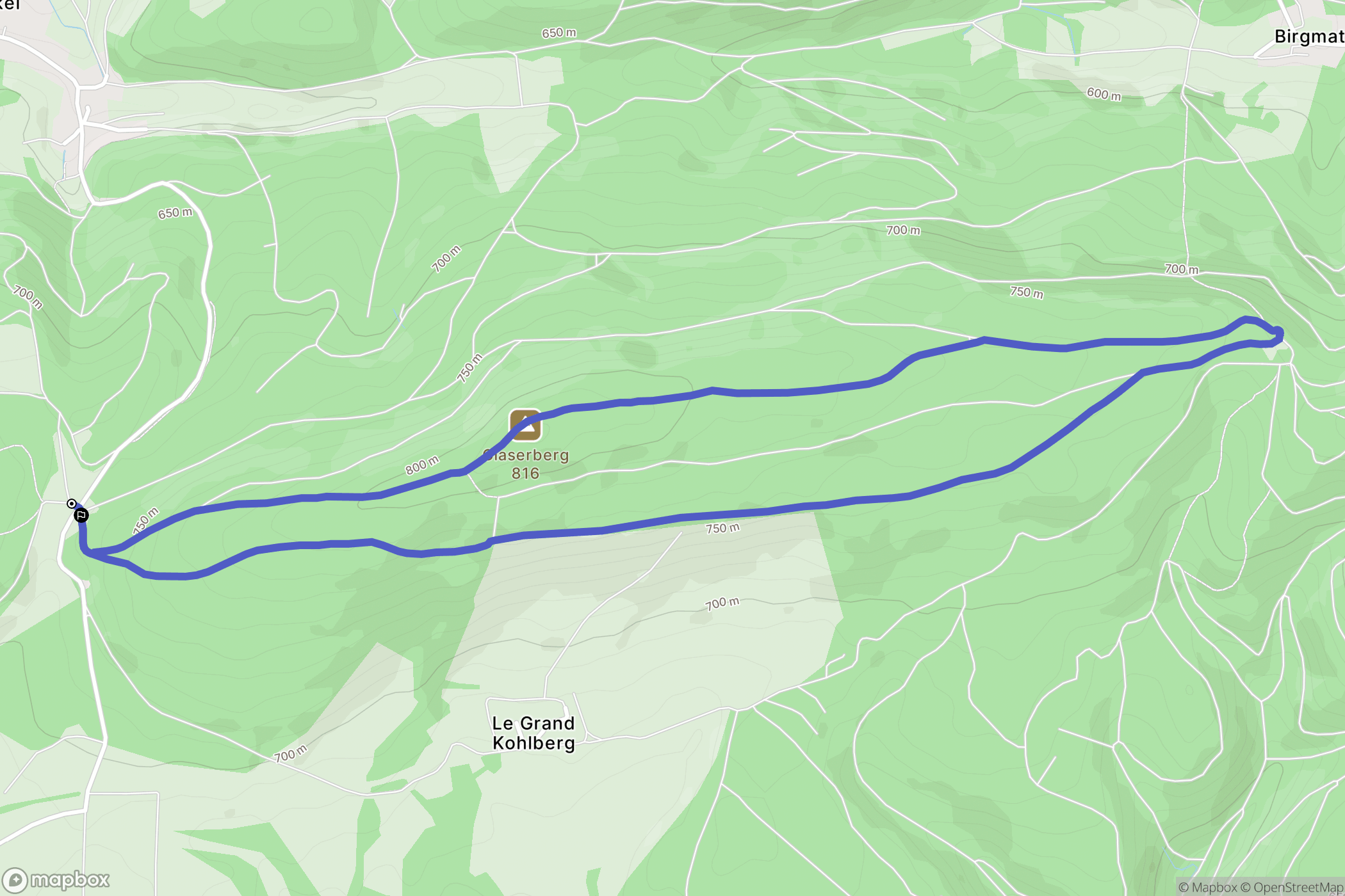 Winkel : carte du parcours de randonnée - France