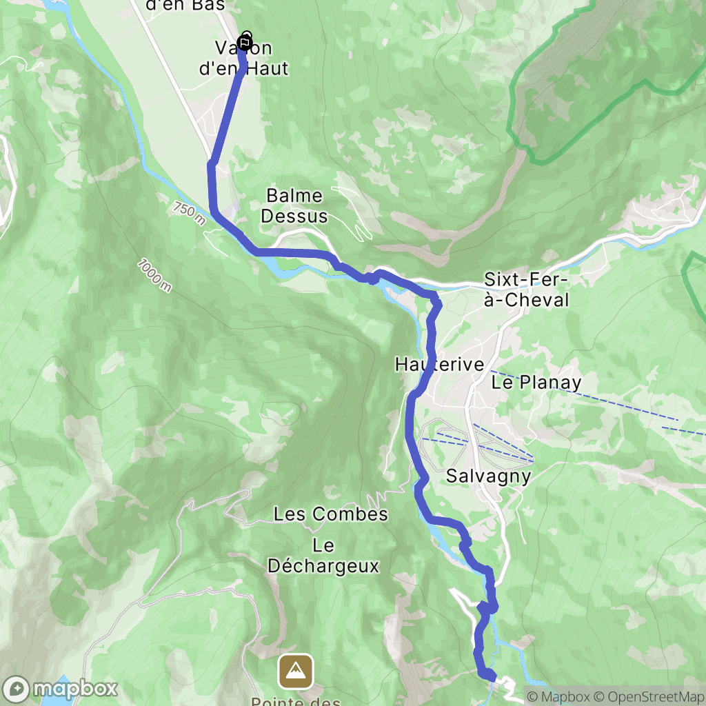Samoëns : carte du parcours de randonnée - France