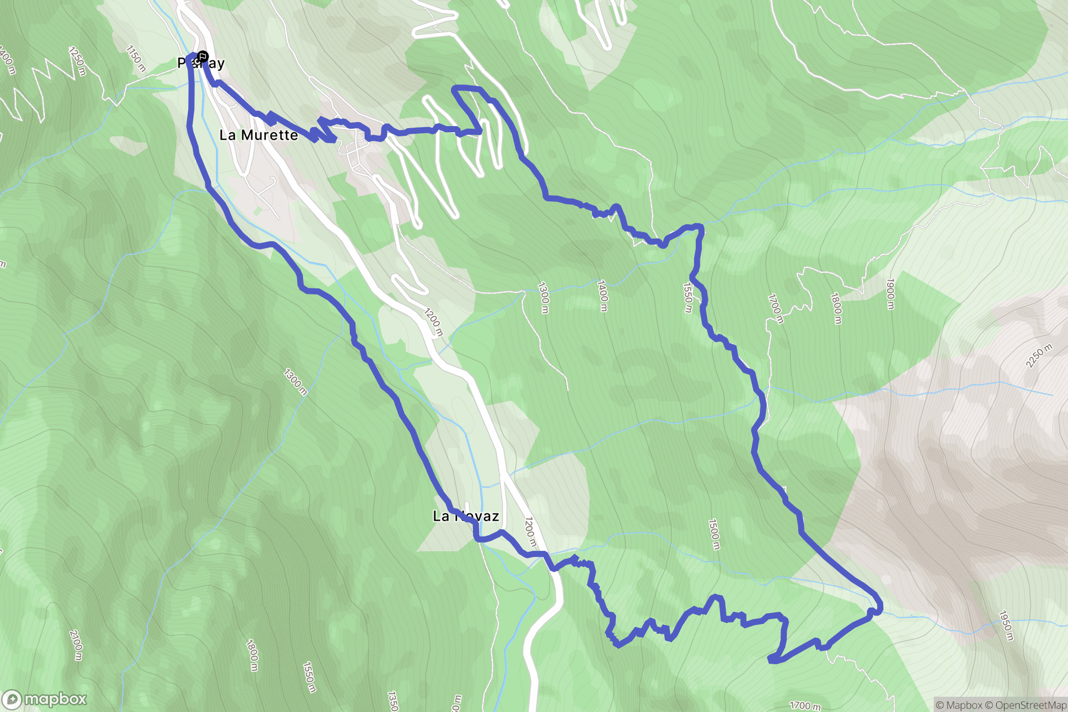 Planay : carte du parcours de randonnée - France