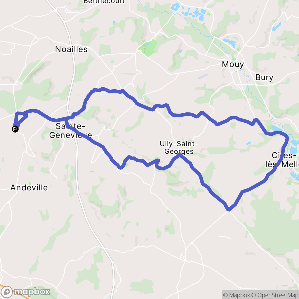 Laboissière-en-Thelle : carte du parcours de randonnée - France
