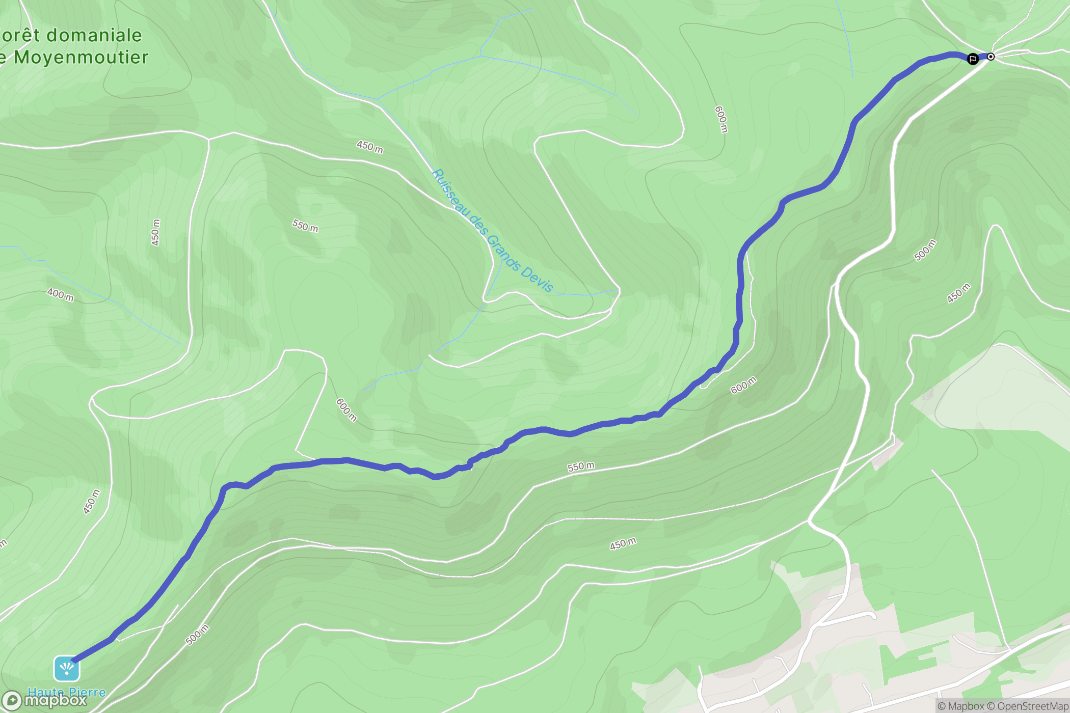 Moyenmoutier : carte du parcours de randonnée - France