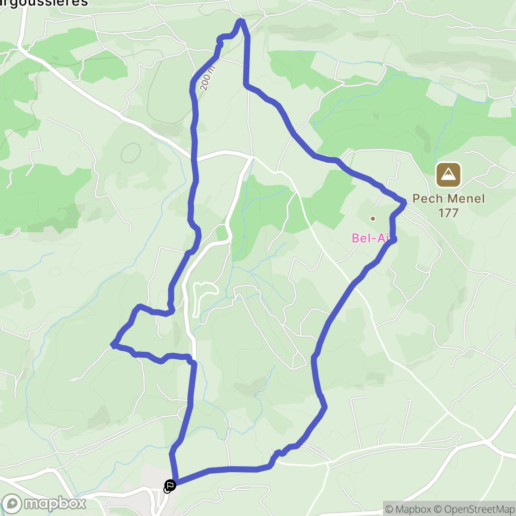 Quarante : carte du parcours de randonnée - France
