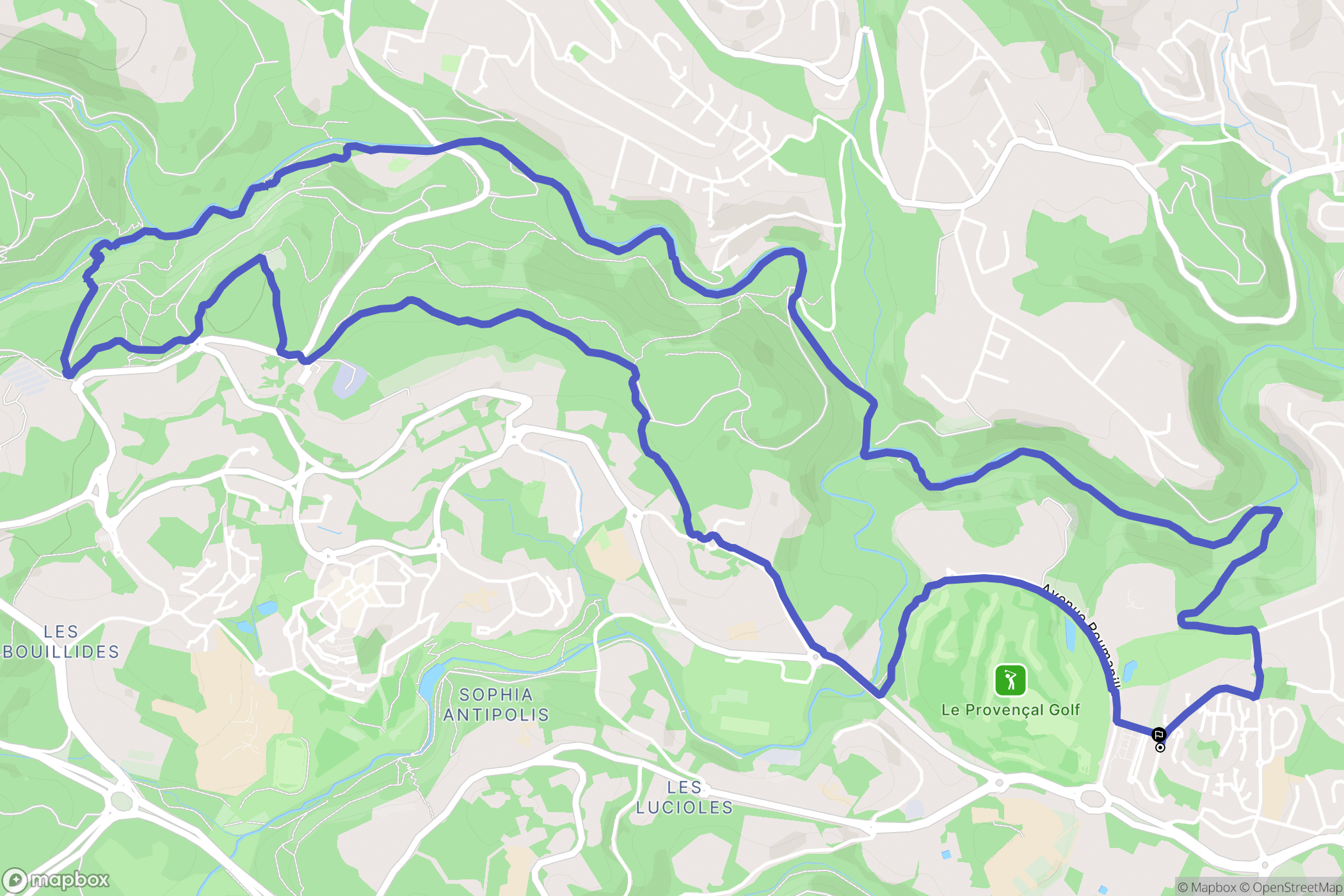 Biot : carte du parcours de randonnée - France