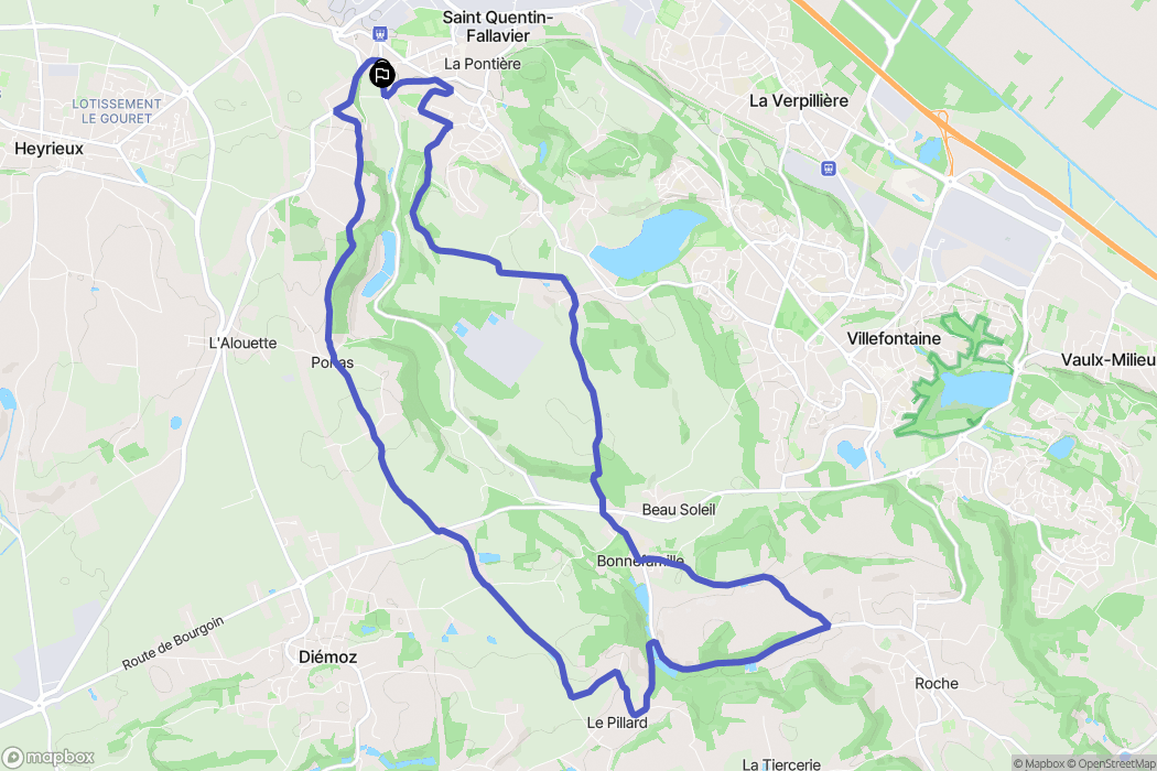 Saint-Quentin-Fallavier : carte du parcours de randonnée - France