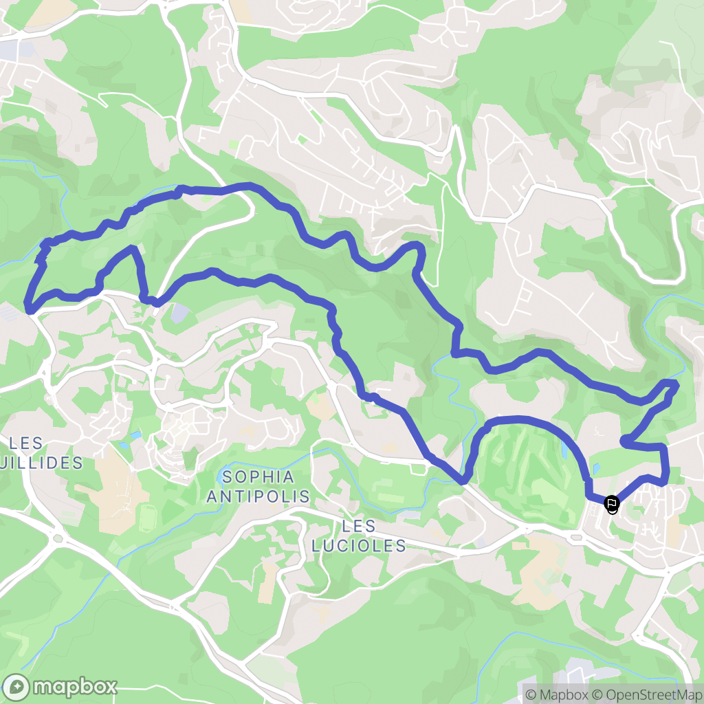 Biot : carte du parcours de randonnée - France