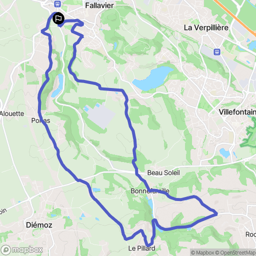 Saint-Quentin-Fallavier : carte du parcours de randonnée - France
