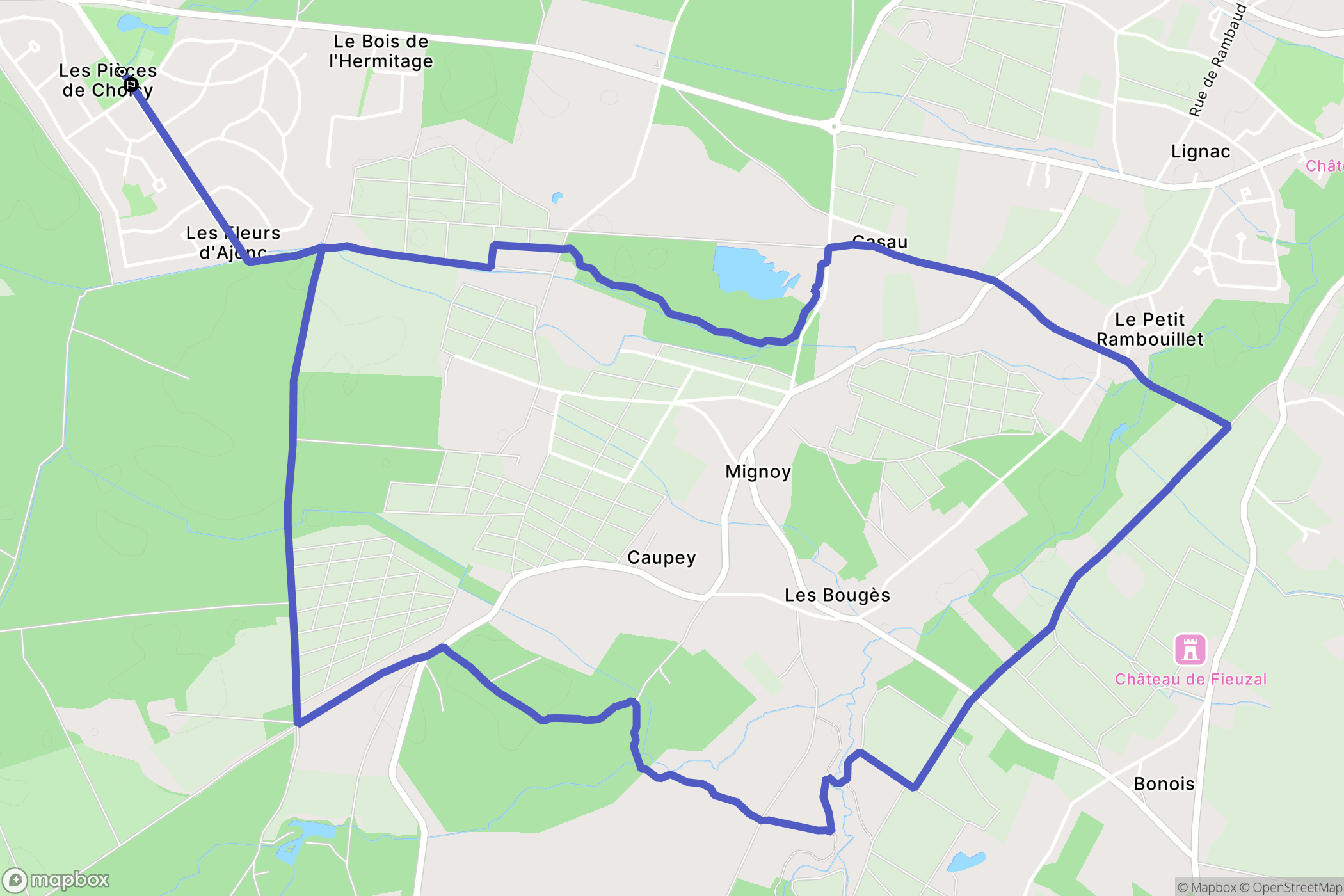 Cestas : carte du parcours de randonnée - France