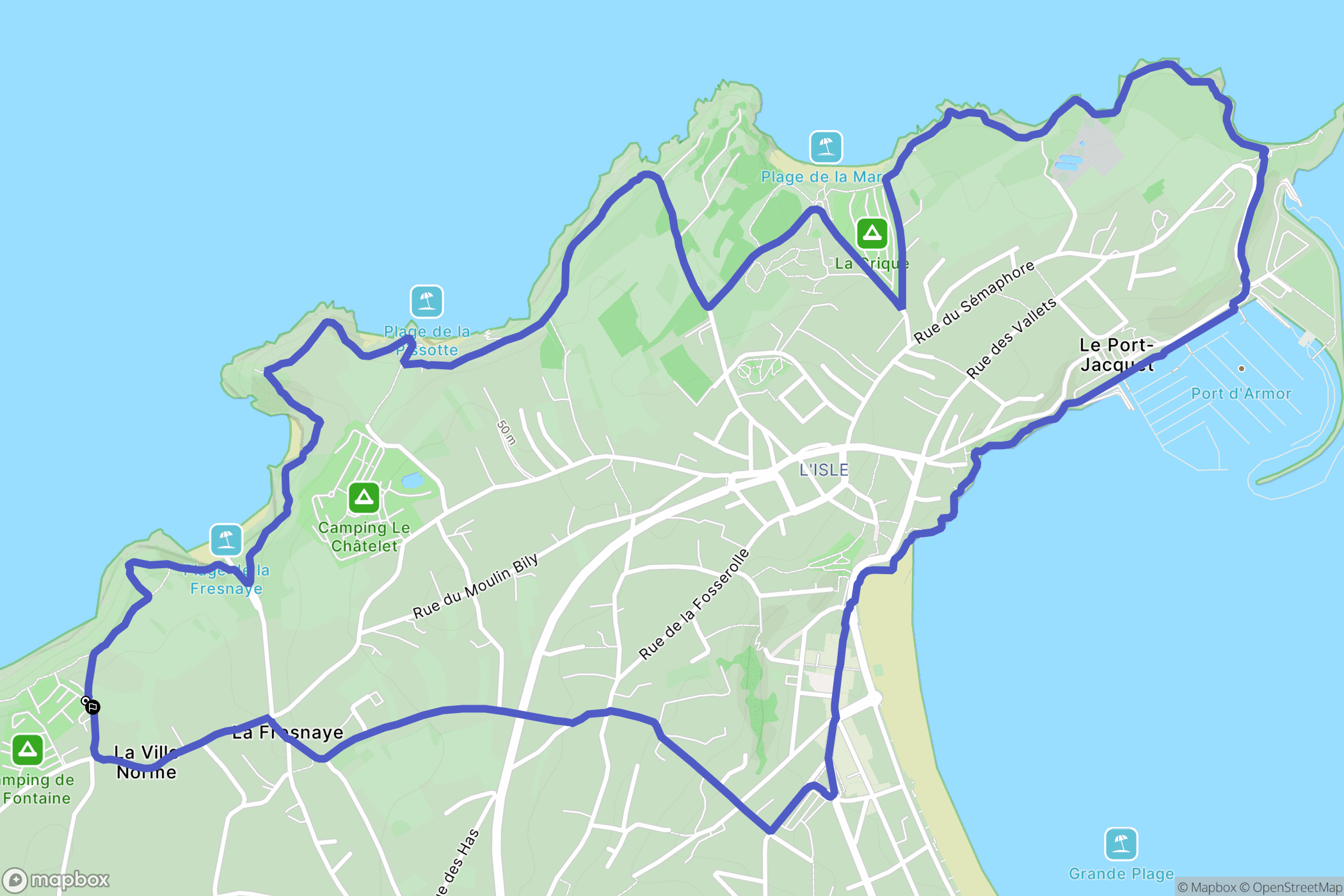 Saint-Cast-le-Guildo : carte du parcours de randonnée - France