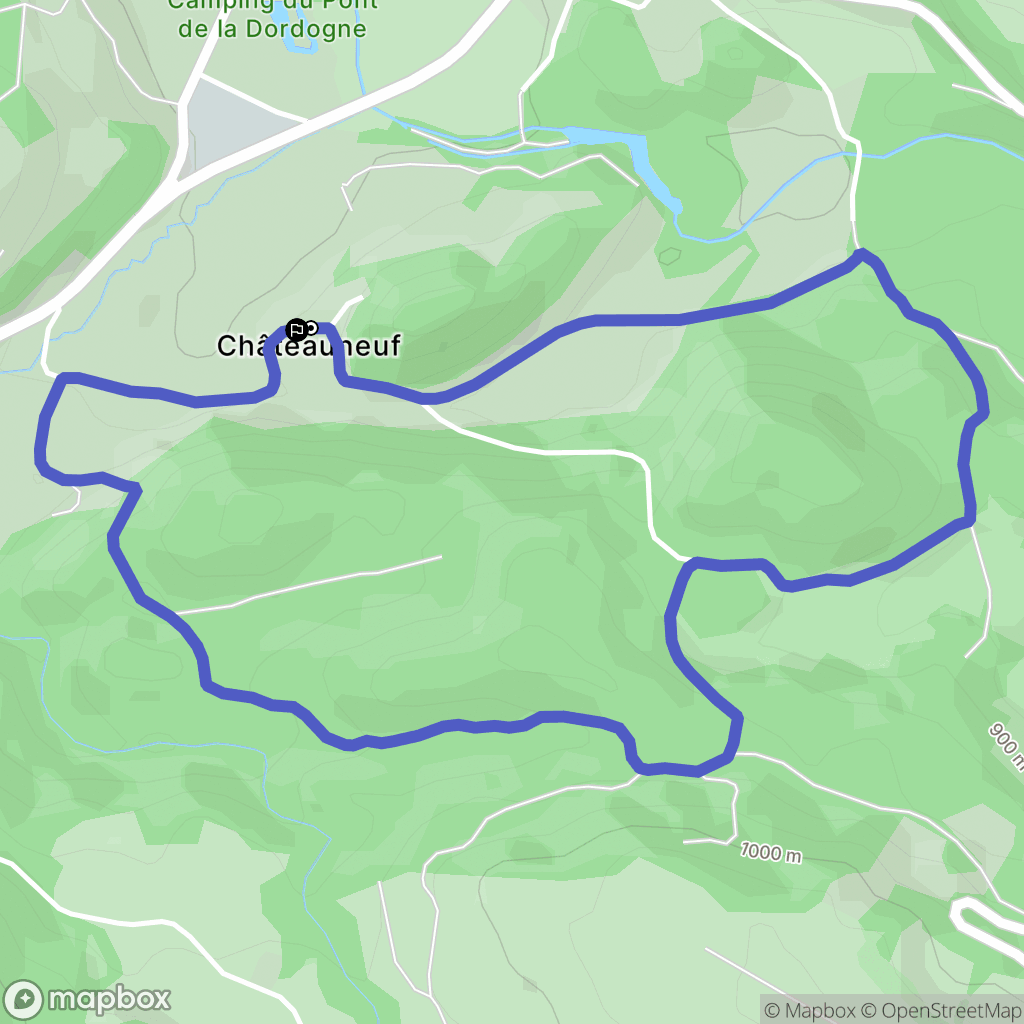 Saint-Sauves-d'Auvergne : carte du parcours de randonnée - France