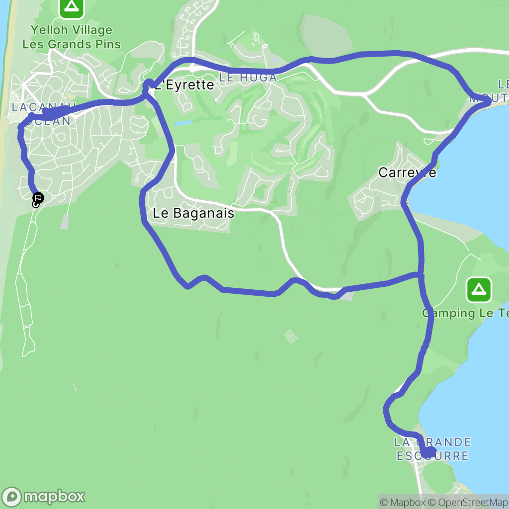 Lacanau : carte du parcours de randonnée - France