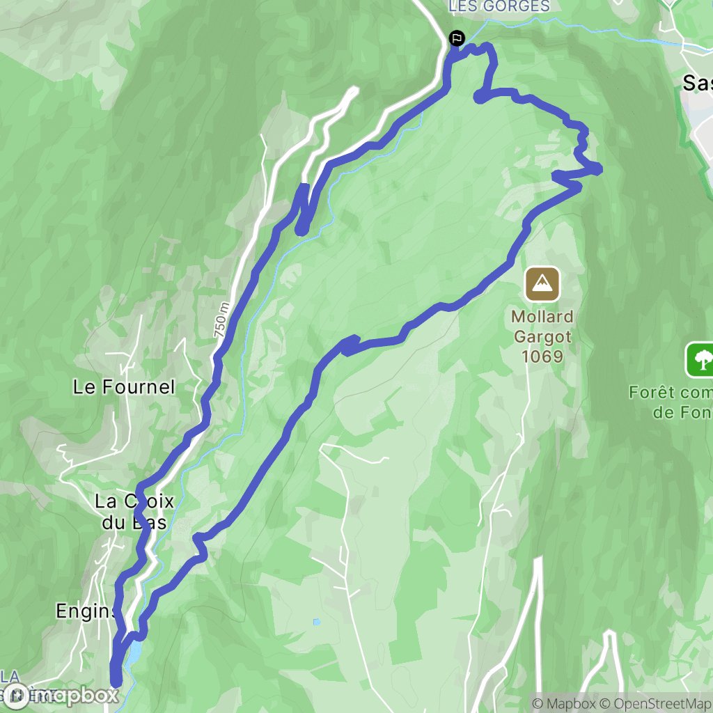 Sassenage : carte du parcours de randonnée - France