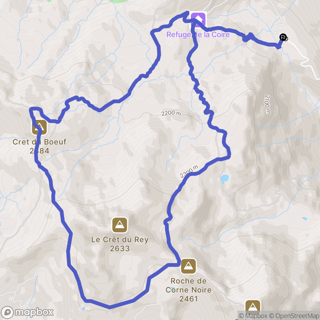 Aime-la-Plagne : carte du parcours de randonnée - France