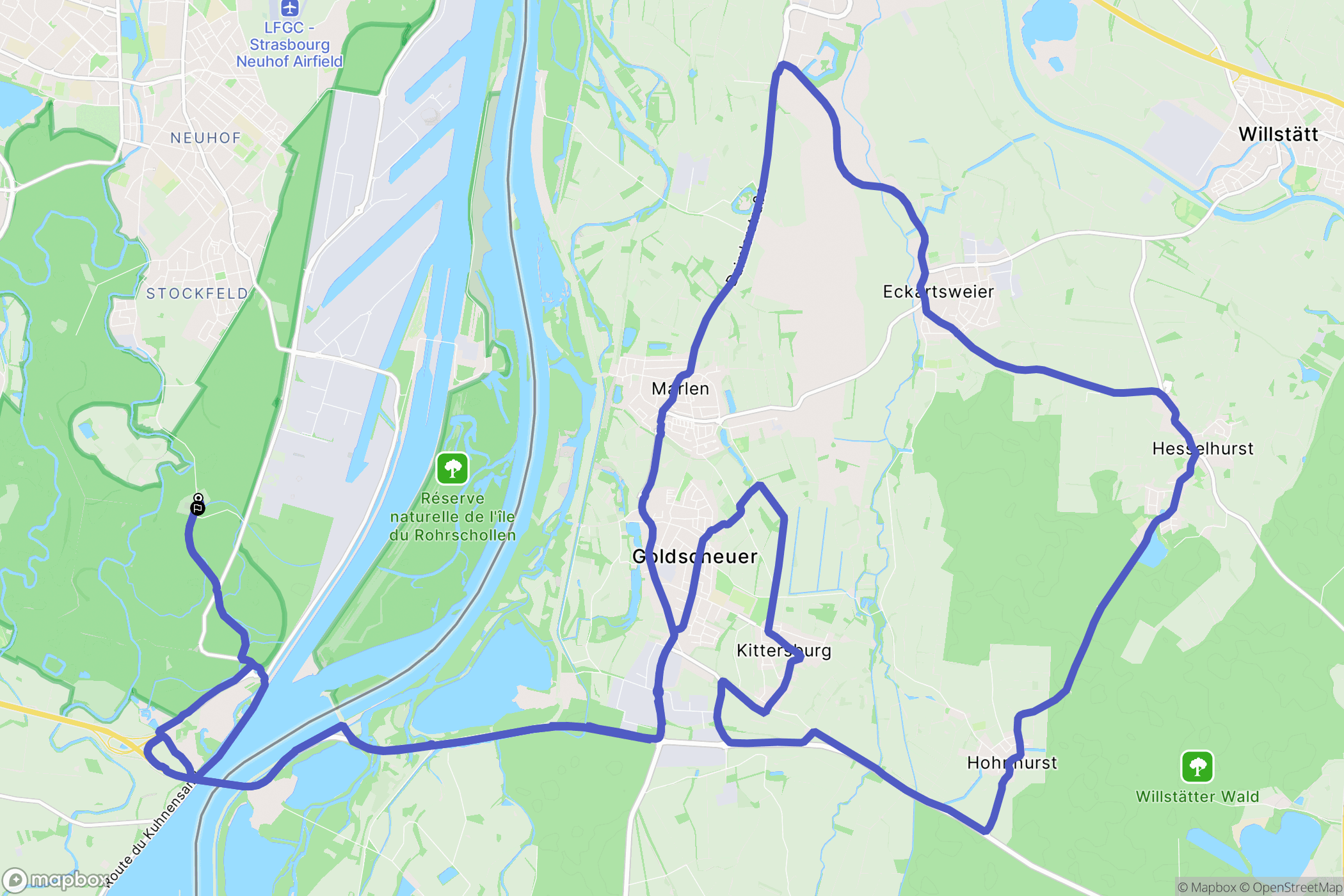 Strasbourg : carte du parcours de randonnée - France