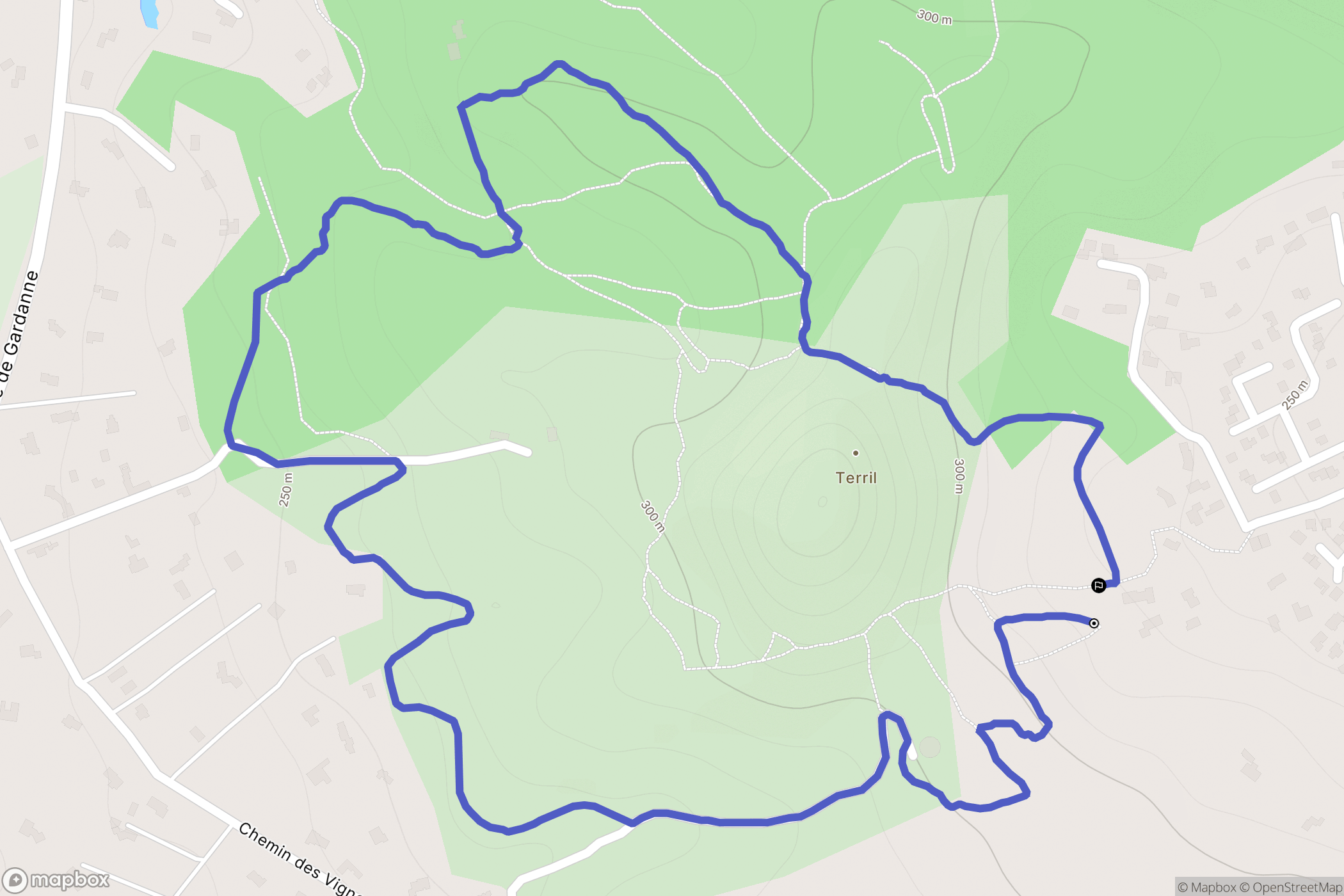 Gardanne : carte du parcours de randonnée - France