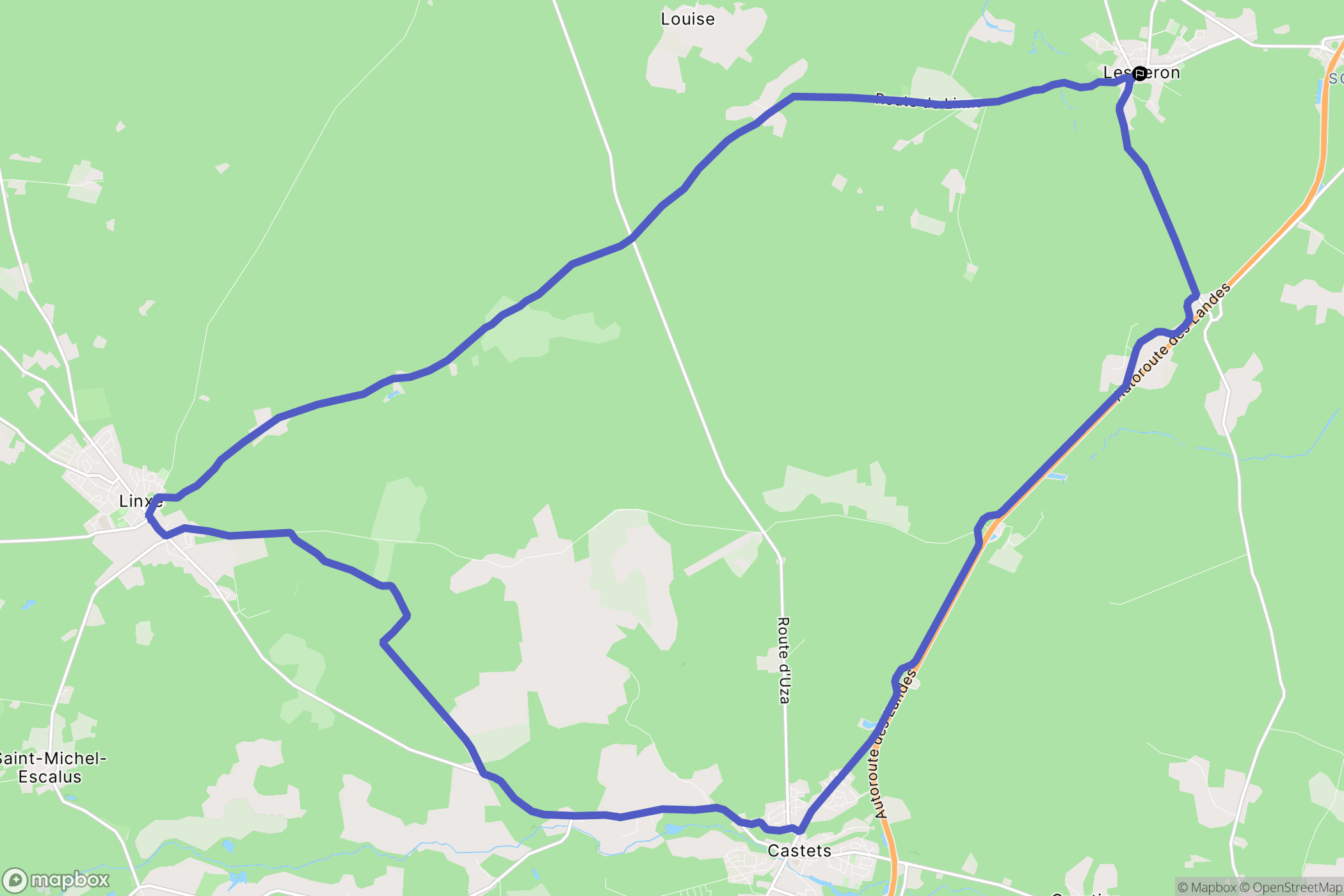 Lesperon : carte du parcours de randonnée - France