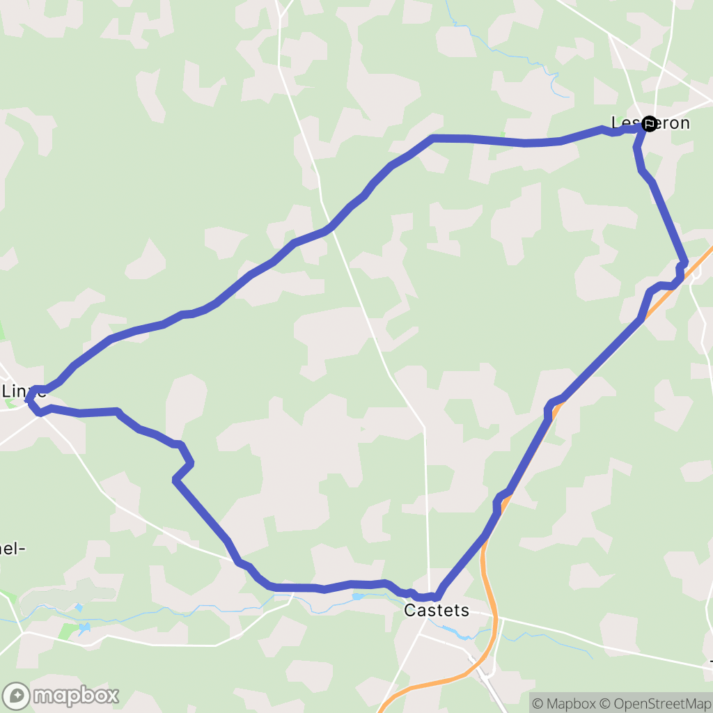 Lesperon : carte du parcours de randonnée - France