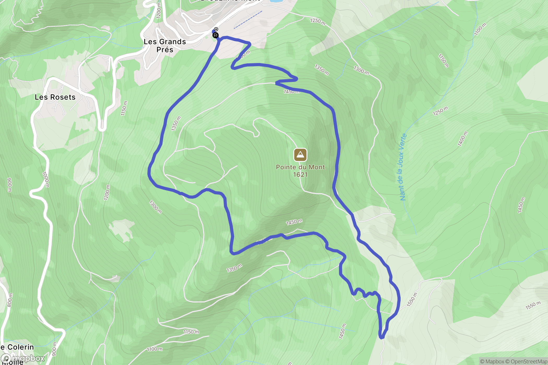 Le Biot : carte du parcours de randonnée - France