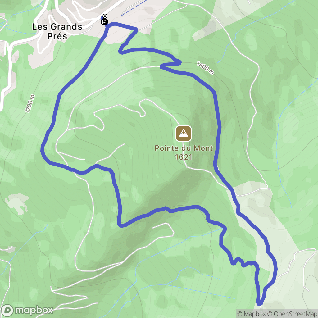 Le Biot : carte du parcours de randonnée - France