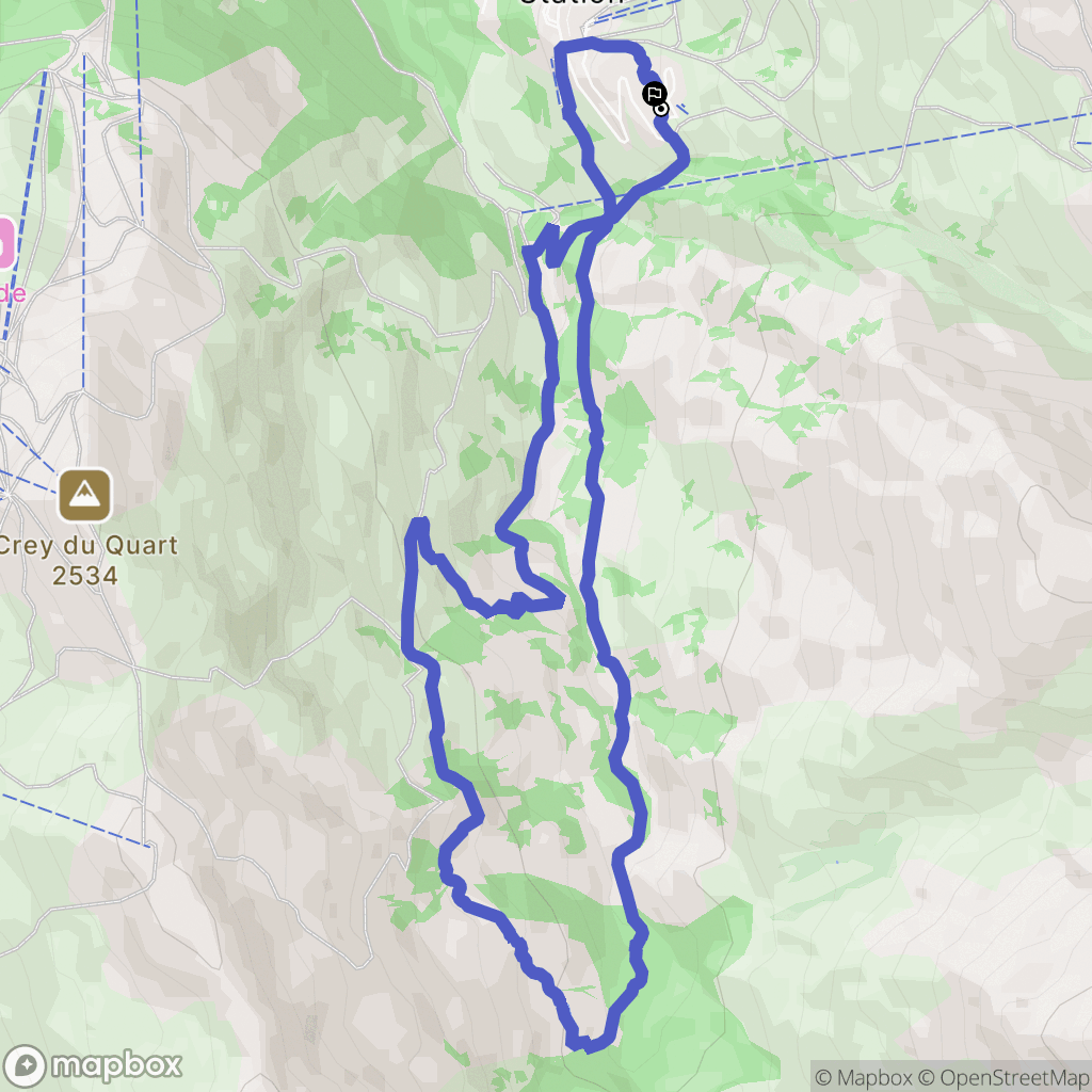 Valmeinier : carte du parcours de randonnée - France