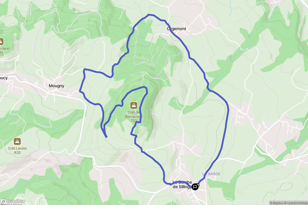 Sillingy : carte du parcours de randonnée - France