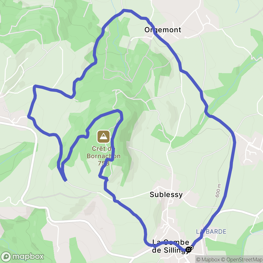 Sillingy : carte du parcours de randonnée - France