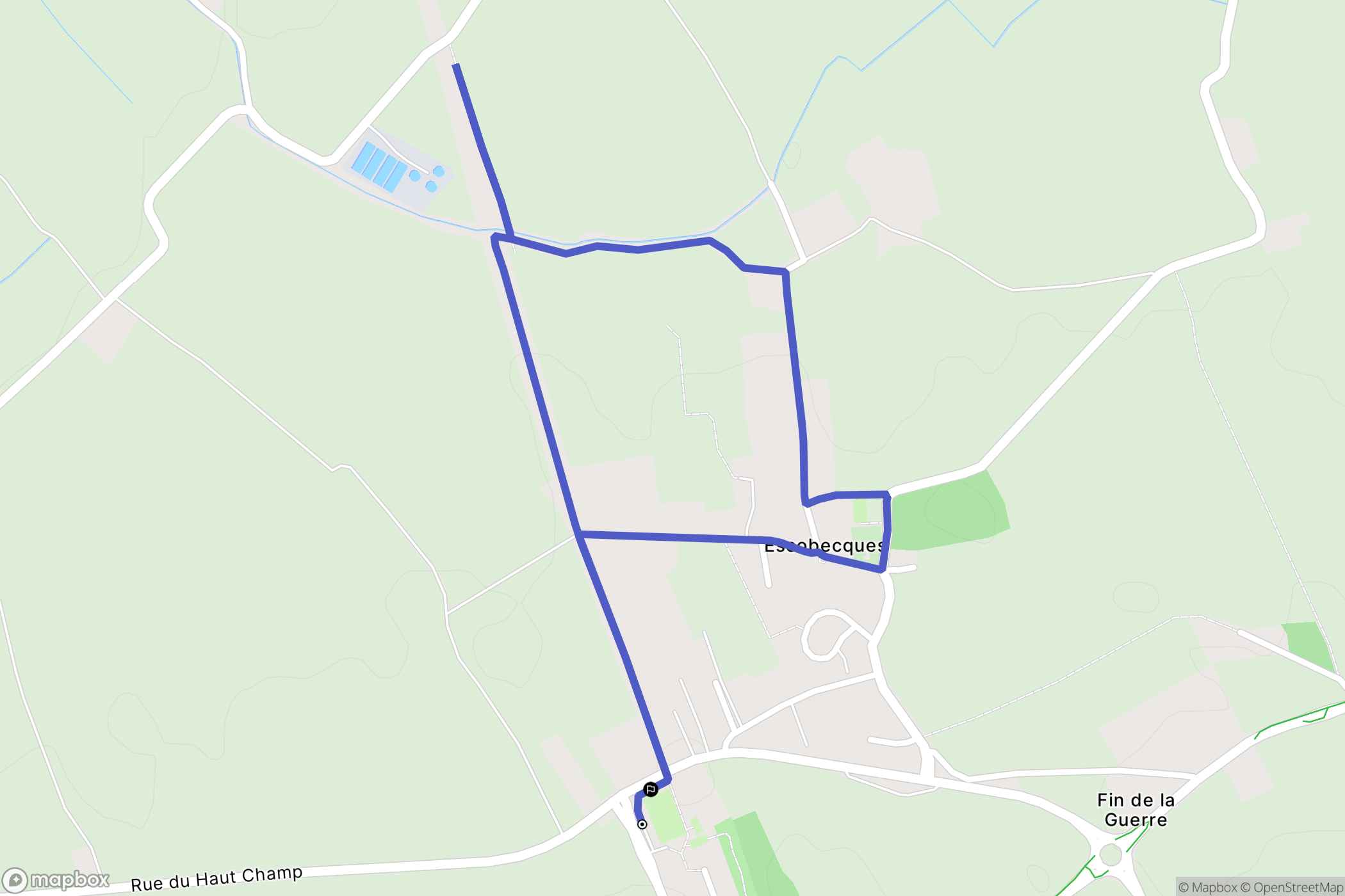 Escobecques : carte du parcours de randonnée - France