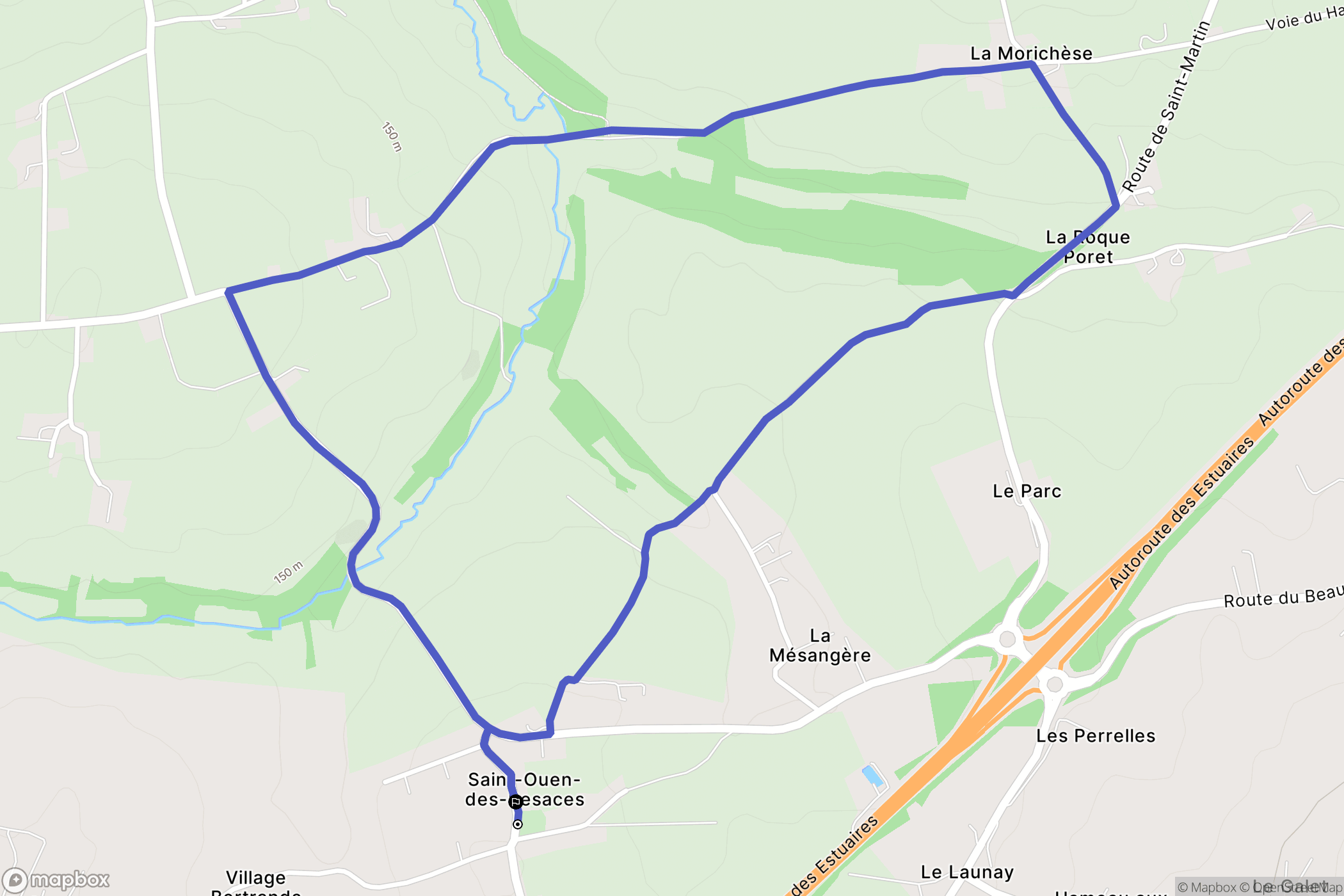 Souleuvre en Bocage : carte du parcours de randonnée - France