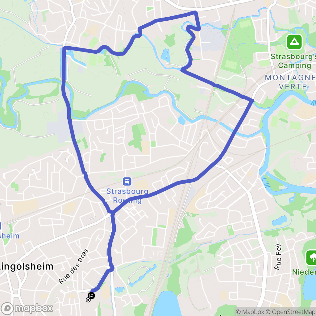 Lingolsheim : carte du parcours de randonnée - France