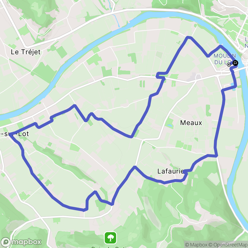 Puy-l'Évêque : carte du parcours de randonnée - France