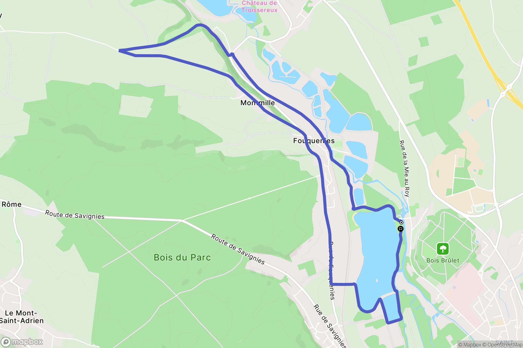 Beauvais : carte du parcours de randonnée - France