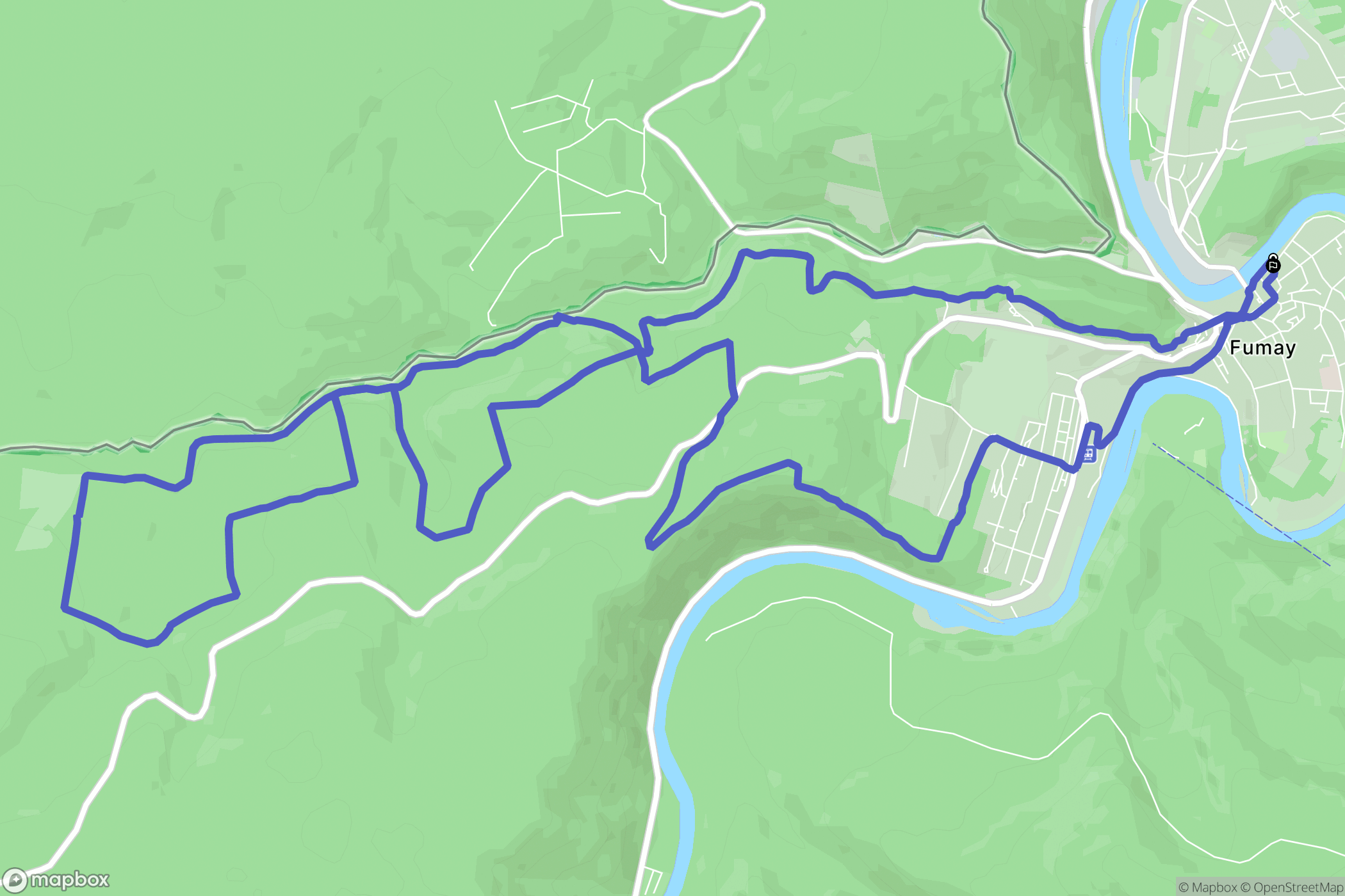 Fumay : carte du parcours de randonnée - France