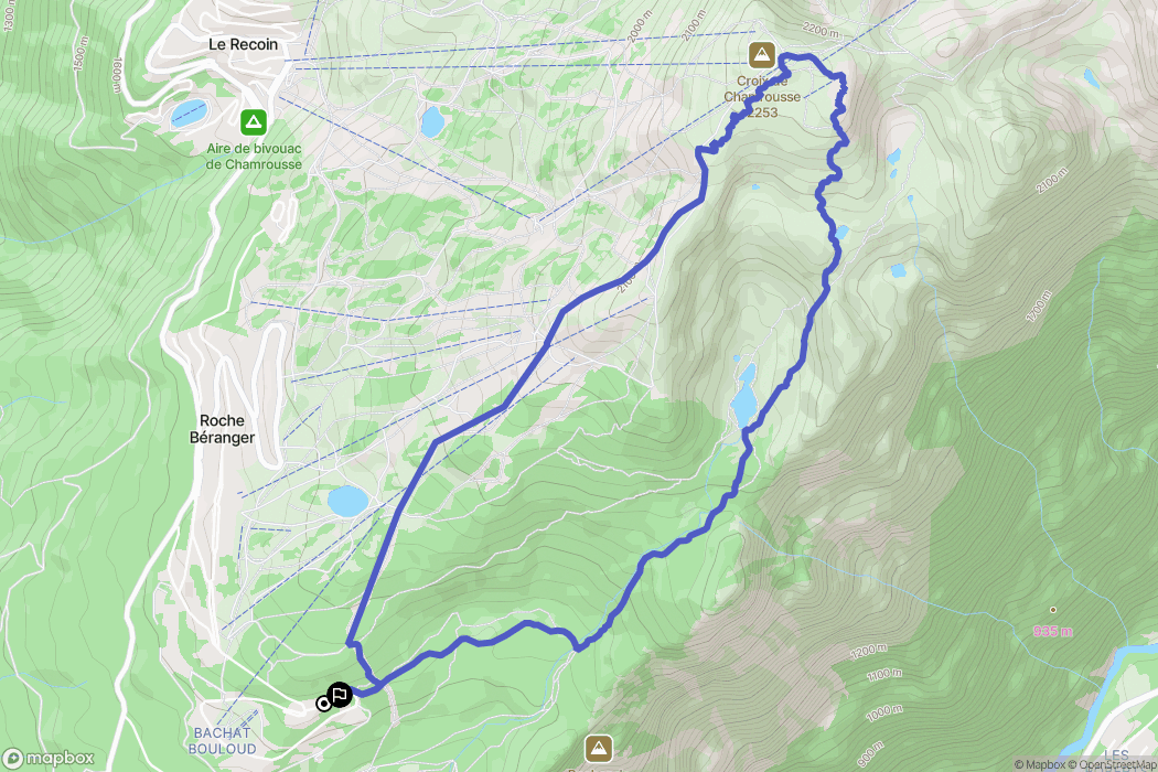 Chamrousse : carte du parcours de randonnée - France