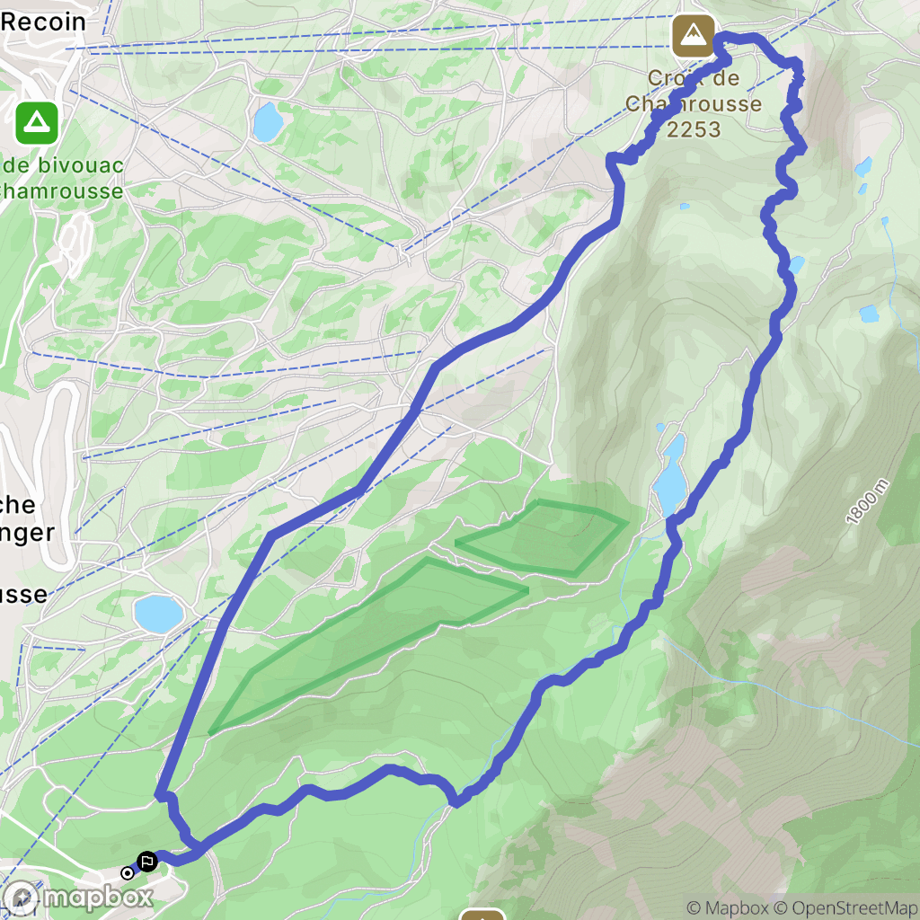 Chamrousse : carte du parcours de randonnée - France