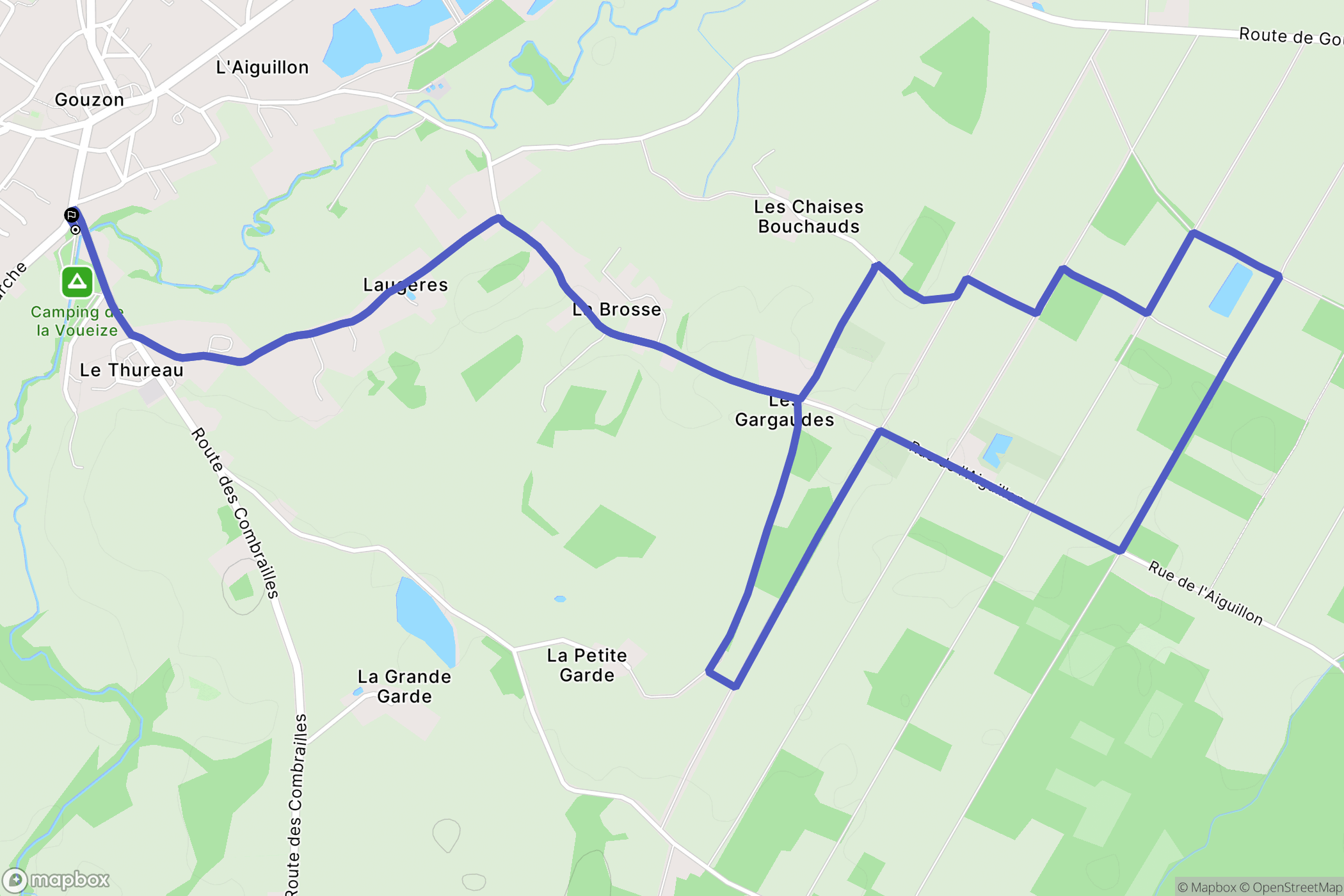 Gouzon : carte du parcours de randonnée - France