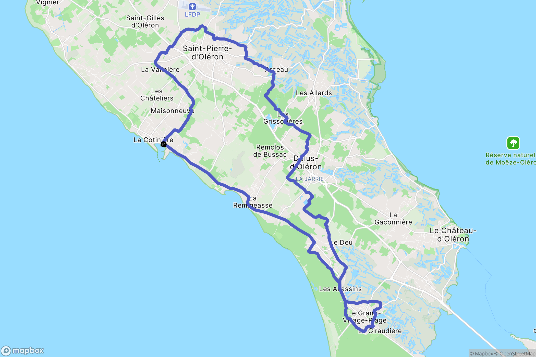 Saint-Pierre-d'Oléron : carte du parcours de randonnée - France