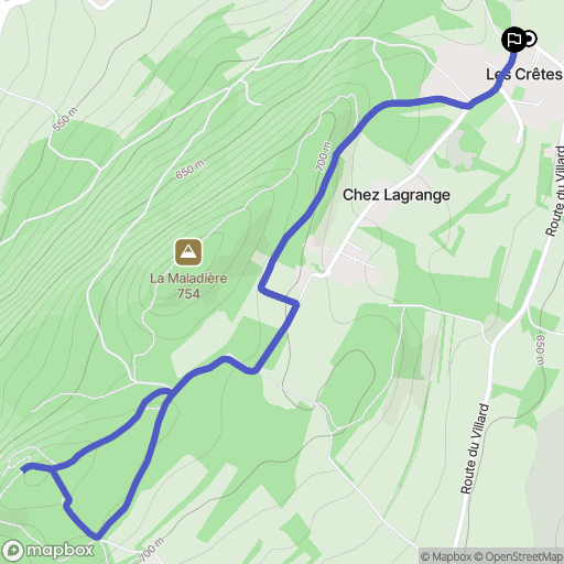 Allinges : carte du parcours de randonnée - France