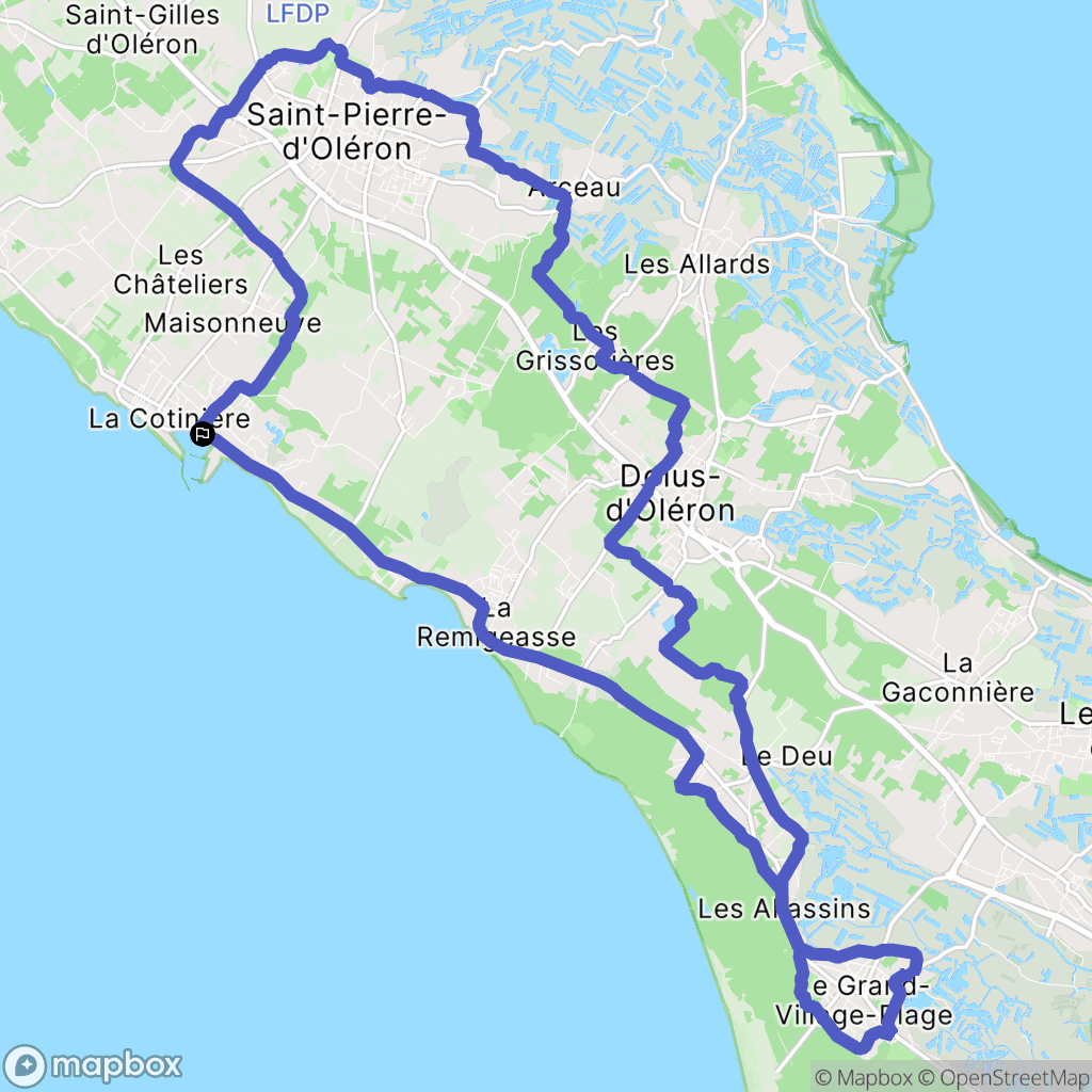Saint-Pierre-d'Oléron : carte du parcours de randonnée - France